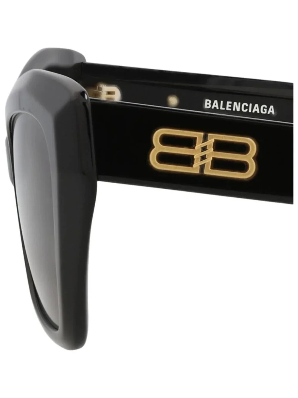 New Balenciaga Women's Sunglasses Cat Eye Recycled Acetate Frame Black Black